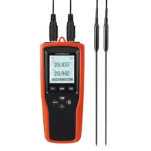 Termómetro para medición de temperatura con sonda dual PT100 de 2 canales con función de grabación de datos, YET-720L