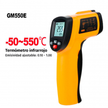 Pirometro, Termometro infrarrojo en Lima Perú, pirómetro para temperatura sin contacto Perú, termómetro sin contacto , GM550E