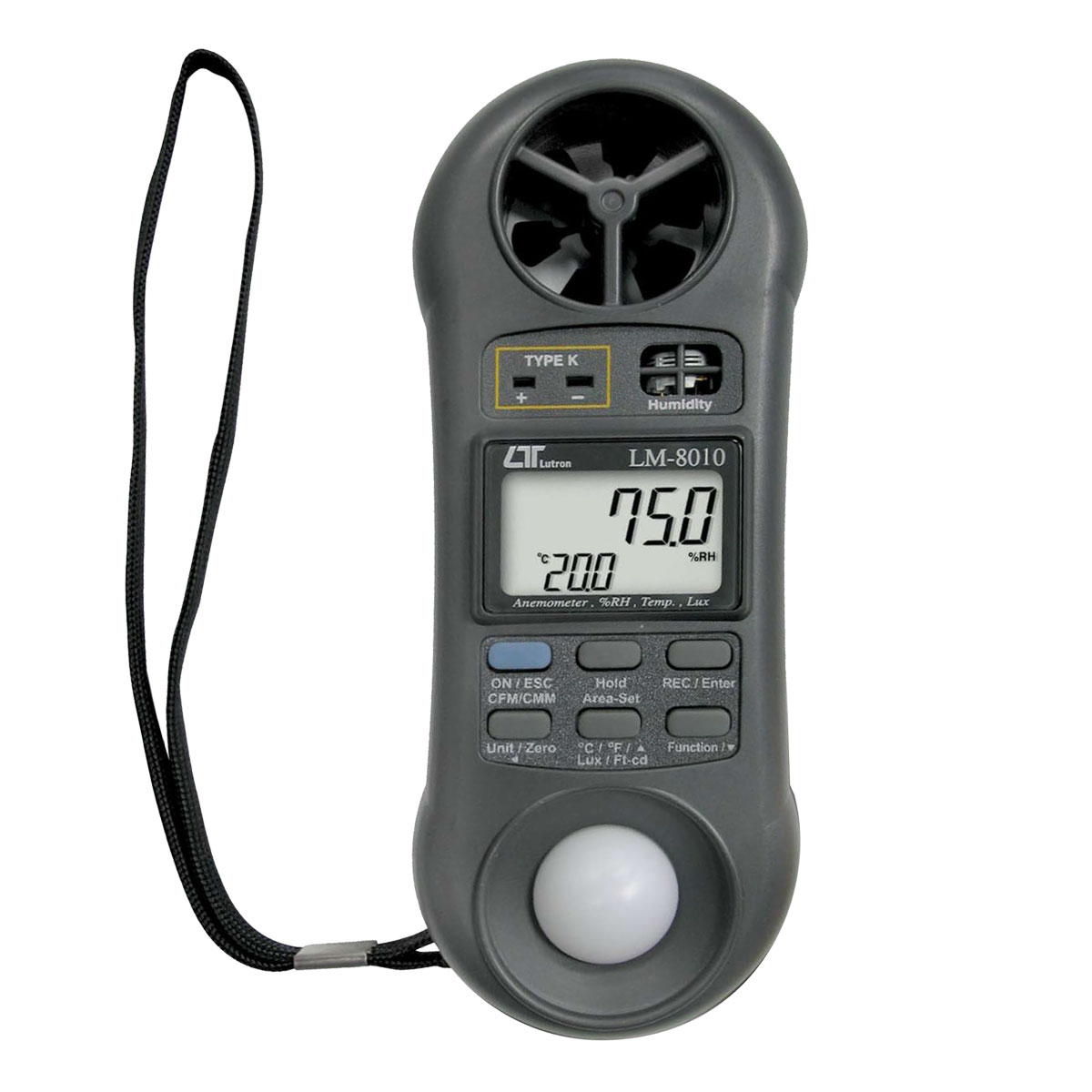 Anemómetro portátil multifunción precio en peru, medidor de velocidad, flujo, luz, humedad y temperatura, LM-8010