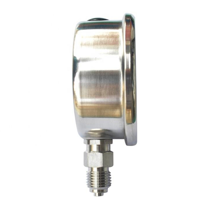 Comprar manometro con glicerina de 0-100psi 0-7bar, diámetro 100 mm, conexión inferior 1/4 NPT precio en Peru- Kusitest