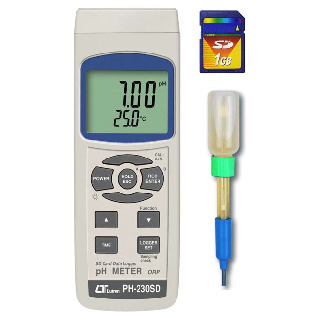 Medidor de pH, phmetro con registrador de datos tarjeta SD precio en Perú, PH-230SD, Kusitest Perú
