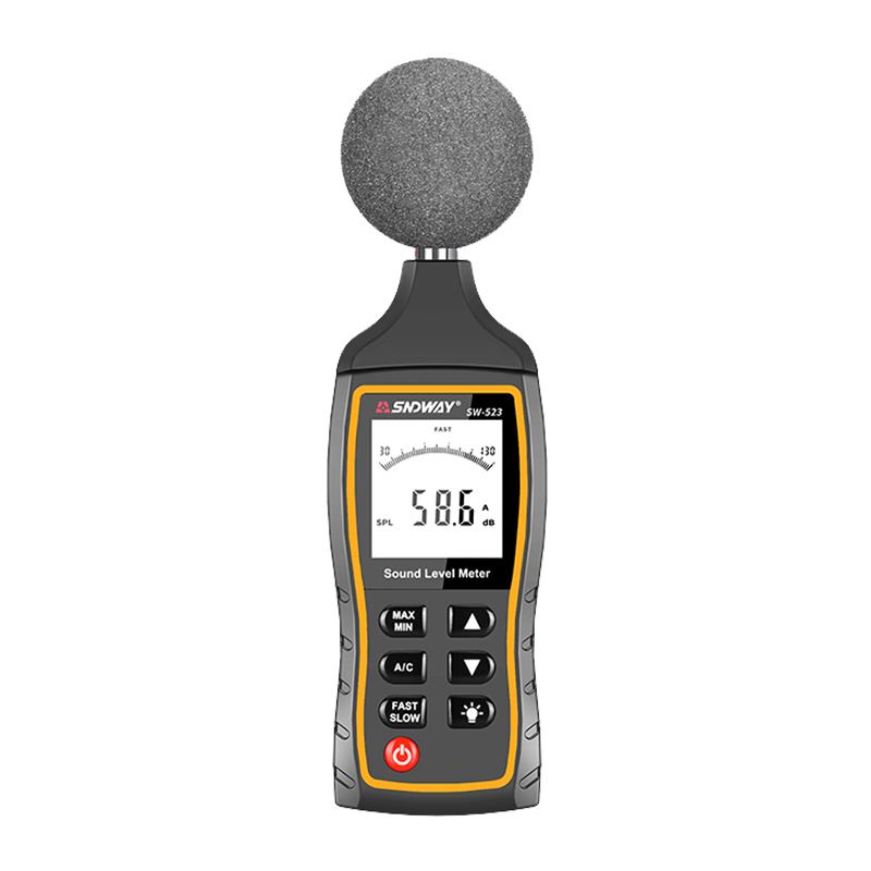 Sonómetro digital portatil precio en Peru, medidor de ruido decibeles en Peru, decibelimetro digital SW-523