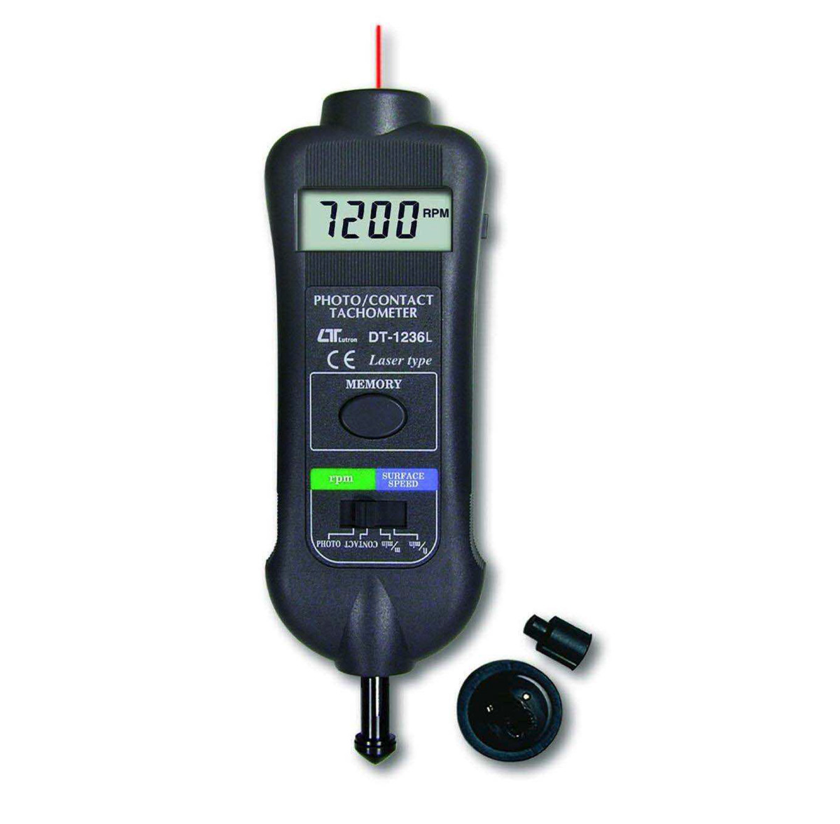 Tacómetro digital láse y contacto distancia de medición de hasta 200cm, LUTRON DT-1236L, comprar tacometro digital laser