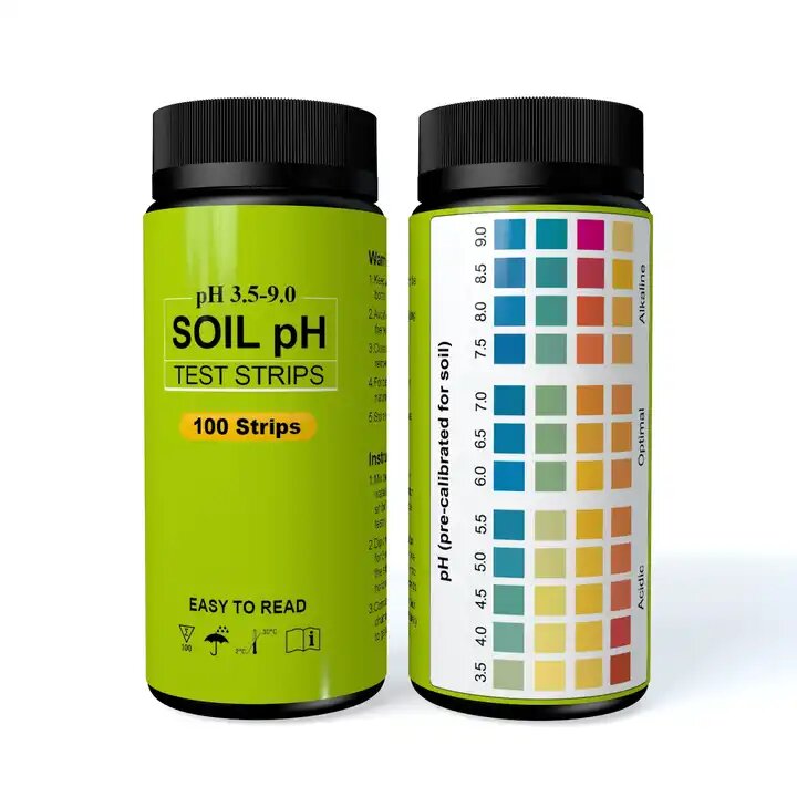 Tiras reactivas de ph del suelo, solución hidropónica, medidor de pH del suelo para plantas y vegetales