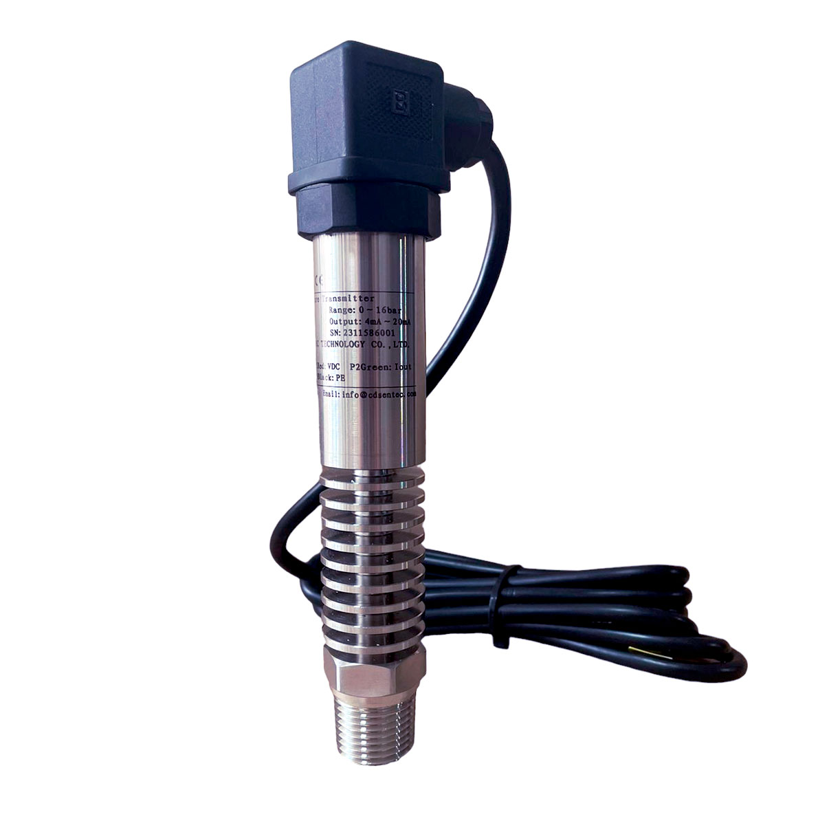 Transmisor de presión conector Hirschman de 0-400 bar, 12 NPT, -40 a120°C, 24DVC, 4~20mA, PM420-400, precio transmisor de presión en Peru- Kusitest